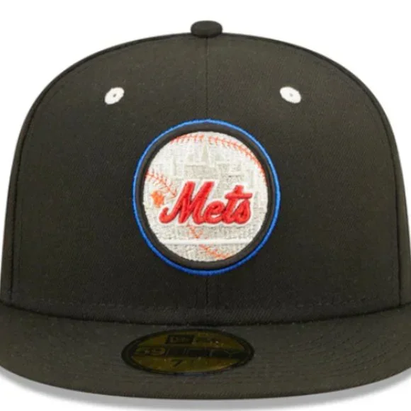 New Era New York Mets Final Season Patch 59FIFTY Fitted Hat Gold UV